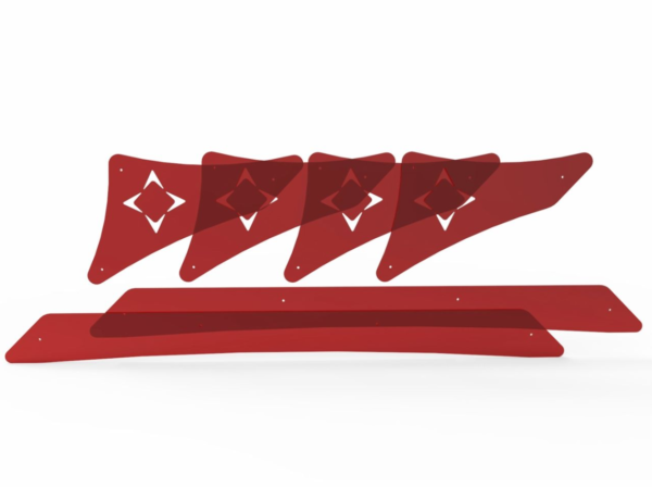 cross-reformer-arktus-acrilico-vermelho-translucido Kit de Acrílico para Cross Pilates Reformer – Arktus